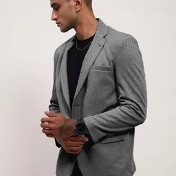 showoffff Men Solid Single Breasted Casual Blazer image 3