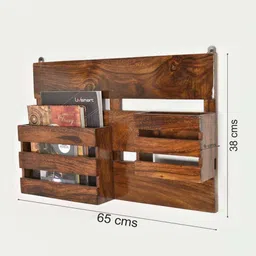 sarswati furniture Sheesham Wood Semi Open Book Shelf For Study Room Solid Wood Semi-Open Book Shelf image 4