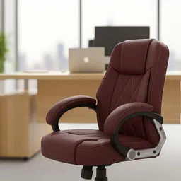 crafstwell H-234 Leather Office Adjustable Arm Chair image 3