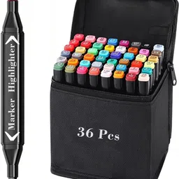harinder 36 Pc Dual Tip Highlighter & Marker Set for Drawing,Sketching & Coloring Artists-picture-17