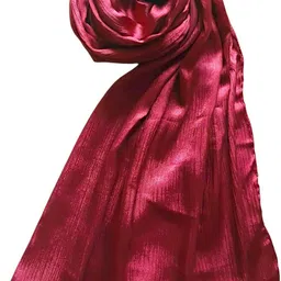 abzura Solid Satin Blend Women Maroon Fancy Scarf-picture-39