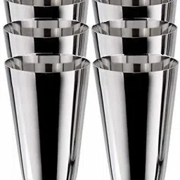 massey (Pack of 6) Stainless Steel Juice and Water Drinking Glasses - Multi Purpose (600ml) Set of 6 Glass Set Water/Juice Glass-picture-10