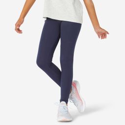 domyos Girls' Basic Cotton Leggings - Navy-picture-48