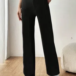 flying girls Women Regular Fit Black Lycra Blend Trousers-picture-18