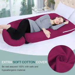 mom's moon Upgrade Model Of Pregnancy Pillow Microfibre Solid Pregnancy Pillow Pack of 1 image 2