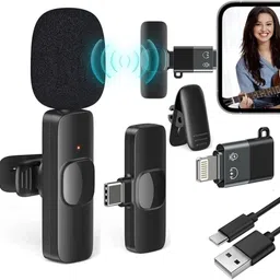 Kazotra K8 WirelessCollar MicMini Lapel Compatiable With iPhon&Android Microphone Camera Microphone image 1