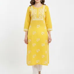 nafacreation Women Chikan Embroidery Viscose Rayon Ethnic Dress-picture-13