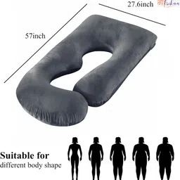 maatrikaa Comfortable J-Shaped Pregnancy Support Pillow for Back, Legs & Belly Relief Microfibre Solid Pregnancy Pillow Pack of 1 image 4