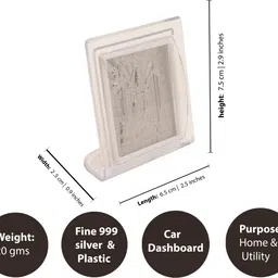 Spillbox Pure 999 Silver Idol|Pure Silver Idol for CarDashboard-Balaji(Small) Decorative Showpiece-7.5 cm image 5