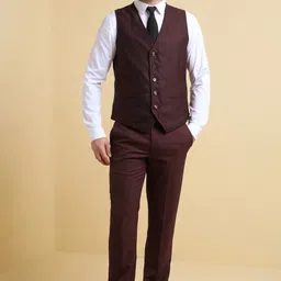 allen solly Men Three Piece Suit Solid Suit image 2
