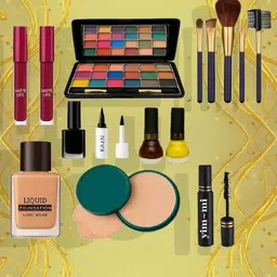 yim~mi Complete Beauty Kit – Matte Lipsticks, Liquid Foundation, Eye Makeup & More-picture-10