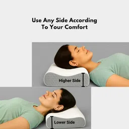 myergonomy Memory Foam Sleeping Pillow Pack of 1 Geometric Orthopaedic Contour Big Pillow image 2