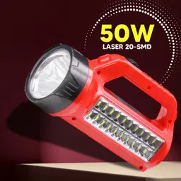 akr Rechargeable High brightness 50w Laser With Side 2 Tube Emergency LED torch 5 hrs Torch Emergency Light image 4