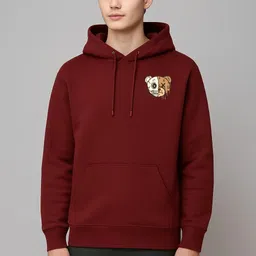 trendhive Men Full Sleeve Printed Hooded Sweatshirt image 2