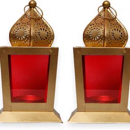 antique collection Red Iron Hanging Lantern-picture-15