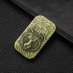shyam sarowar Red Heater Lighter Gold Tiger Design Fancy Metal Cigarette Heater Red Flame Lighter Refillable. Pocket Lighter image 3