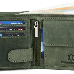 wildhorn Men Casual Green Genuine Leather RFID Wallet image 3