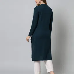 budapest Women Self Design Wool Straight Kurta image 2