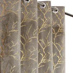 furnado 152.4 cm (5 ft) Velvet Room Darkening Window Curtain (Pack Of 2)-picture-27