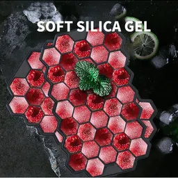 syga Soft Honeycomb Ice Cube Trays (Black) Black Silicone Ice Cube Tray image 3