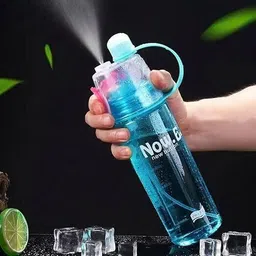 naksht Spray Mist Squeeze Protable Water Bottle 600 ml Sipper 600 ml Bottle image 2