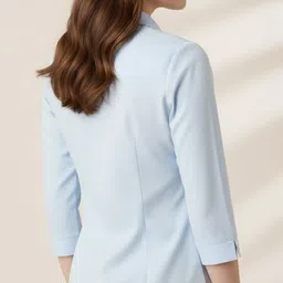 prieto Women Regular Fit Solid Button Down Collar Formal Shirt image 4