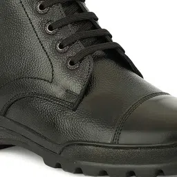 berwunas Men's Side Zip Ankle Leather Boots for Police, Commando NCC, Military, Army Boat Shoes For Men image 3