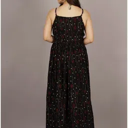 asfebrics Women Gown Black Midi/Calf Length Dress image 2