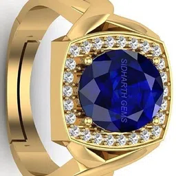 11.25 Ratti 10.00 Carat Natural Blue Sapphire Neelam Gold Plated Adjustable Brass Sapphire Brass Plated Ring-image-38