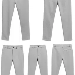 jeneric Men Regular Fit Grey Polyester Trousers-picture-18