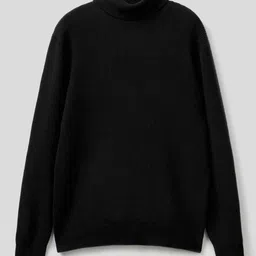 nikline Men Solid High Neck Black Sweater-picture-12