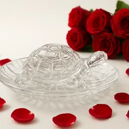 anera Vastu Feng Shui Crystal Turtle Tortoise for office Decorative Showpiece - 8 cm image 2