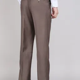 van heusen Men Slim Fit Grey Polyester Trousers image 4