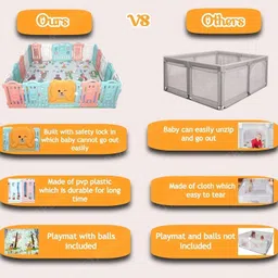 litenyx Baby Playpen Playarea Fence 16 Panel for Kids Playard Indoor Play Area with Ball Bassinet image 4