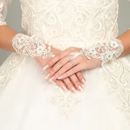unique bridal white gloves Applique Evening Women Gloves-picture-10