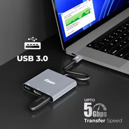 Foxin Multiport USB-C Adapter with 4K @ 30Hz HDMI, USB 3.0 @ 5Gbps 3-in-1 Type-C Hub USB Hub image 5