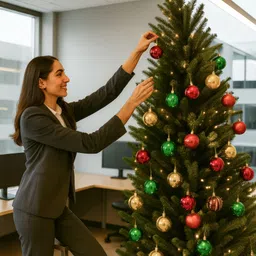 the decor queen Christmas Tree Hanging Balls Ornaments – 9pcs Ball (Red, Green, Gold) Hanging Ornaments Pack of 1 image 5