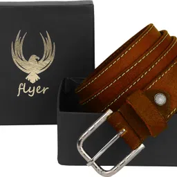 flyer Men Casual, Formal, Evening, Party Tan Genuine Leather Belt image 4