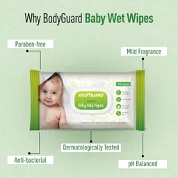 bodyguard Premium Paraben Free Baby Wet Wipes with Aloe Vera & Vitamin E image 3