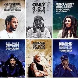swasum Bob Marley, Snoop Dogg, Jay-Z, Tupac Shakur, Kendrick Lamer, Eminem Motivational, Inspirational Quotes Posters ( For Office, Home And Gym,(Music, Rapper),12x18, Each, Pack Of 06 … Paper Print-picture-25