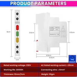 amicisense 3 Phase Indicator with Red, Green and yellow LED Lights Only 1 cm Wide Reliable Test Indicator image 5