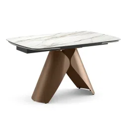 urban ladder Aeris Ceramic 6 to 8 Seater Extendable Dining Table in Gilded White image 2