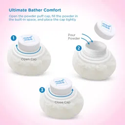 meemee Soft-Feel Powder Puff with with Box Holder Container for New Born and Kids image 3