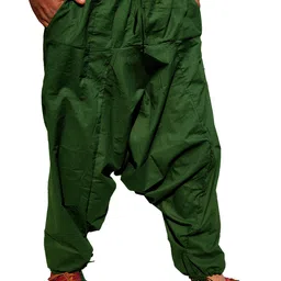 whitewhale Solid Cotton Men Harem Pants image 4