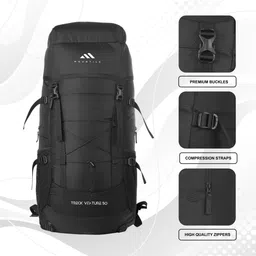 mountile TRECK VENTURE 50L Travel Backpack for Hiking Trekking with Rain Cover Rucksack - 50 L image 2