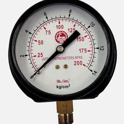 150MM Dial Pressure Gauge 0-200 PSI, MS Body, Bottom Connection 3/8" Brass Ring Gauge-image-4