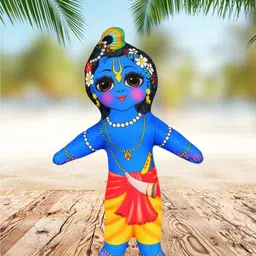 vrinda articles Little Krishna Soft Toy for Kids Baby 8 inch, Stuffed Washable Toy, Home Decor- 20 cm image 2