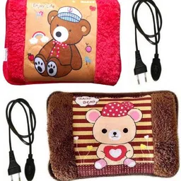 waterleaf Electric Velvet Hot Water Bag with Pocket for Winters/Pain Relief & Heat Therapy Electrical 1 L Hot Water Bag-picture-17