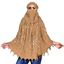 mishritexfab Printed Cotton Rayon Blend Women Beige Fancy Scarf-picture-34