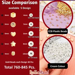 indikonb Round Spacer Beads for Jewellery Making | Gold & Silver Charms image 4